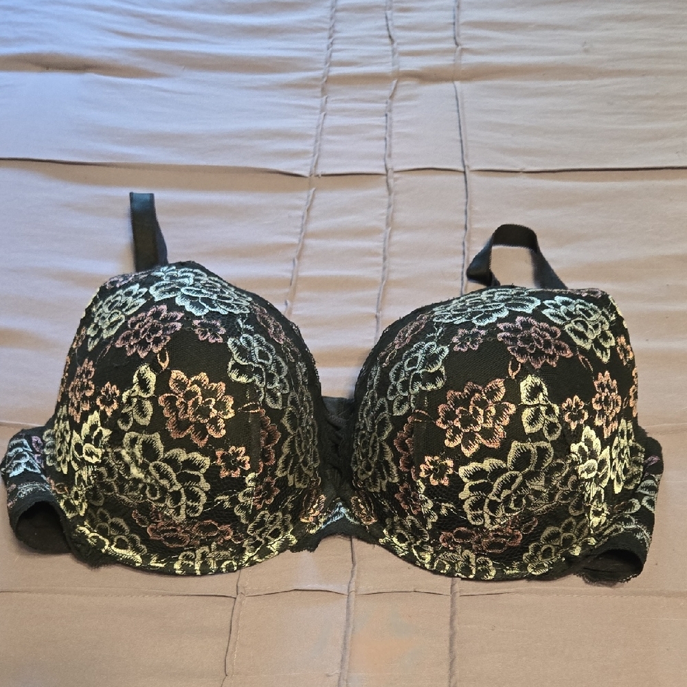 torrid Black Push Up Bra With Floral Lace